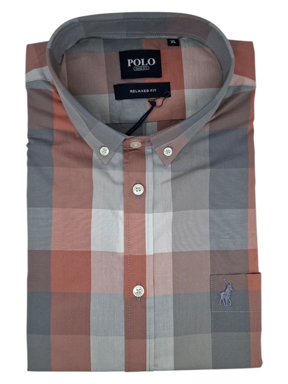 Polo | Check Short Sleeve Shirt | Pink, Size: M