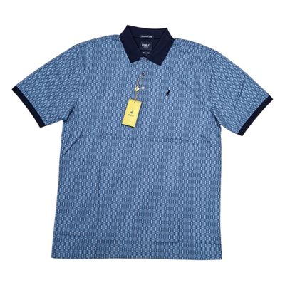 Polo | Printed Micro Geometric Golfer | Blue
