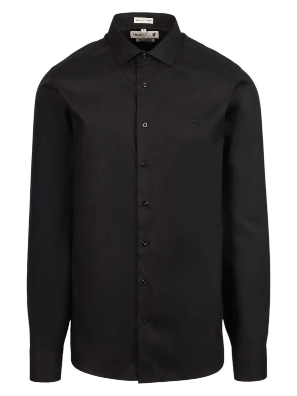 Pringle | Tailored Textured Long Sleeve Shirt | Tim | Black, Size: S