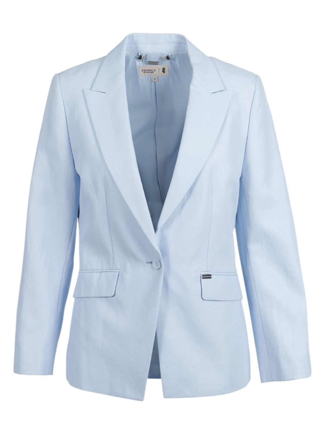 Pringle | Eve Linen Blend Jacket | Light Blue, Size: M