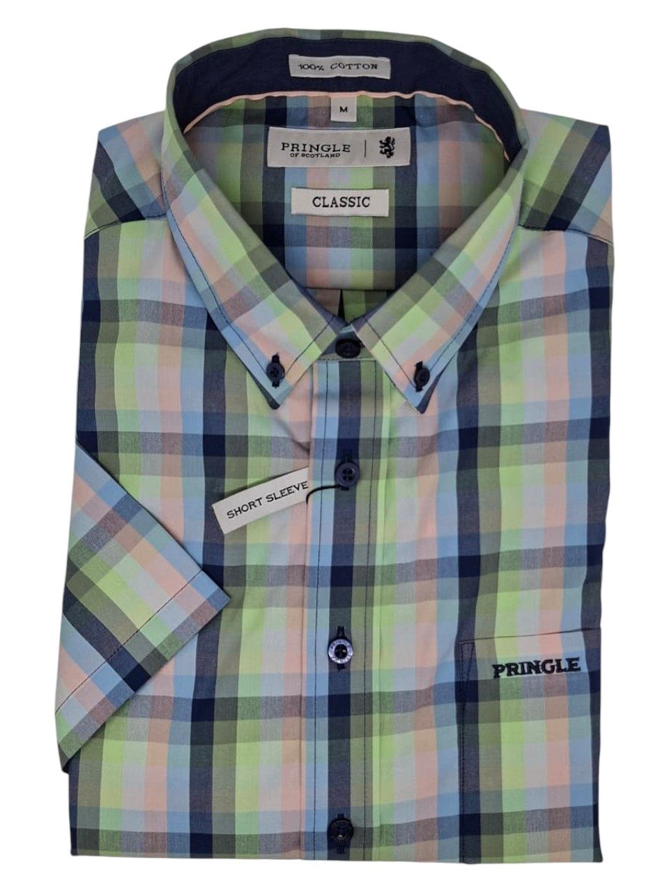 Pringle | Mike Classic Short Sleeve Shirt | Blue, Size: S