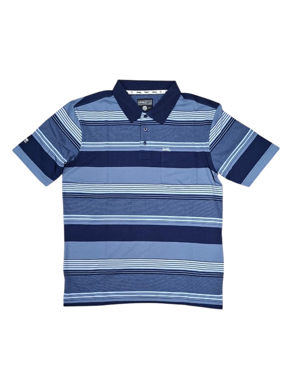 Jeep | Yarn Dyed Stripe Golfer | Navy