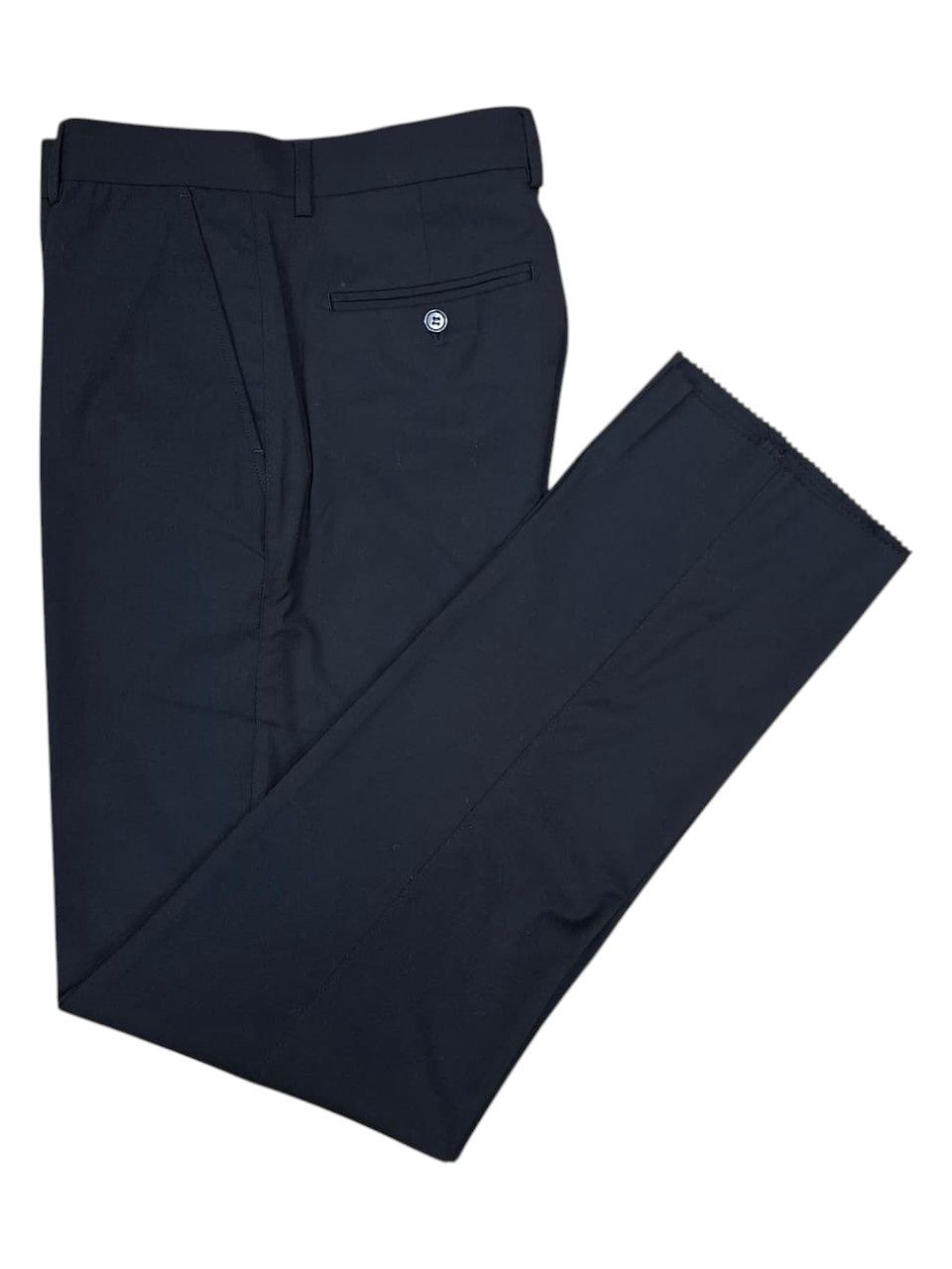 Carlo Galucci | Avante Trousers | 1/4 Slant Flat Front Half Lined Unfinished Bottom | Black