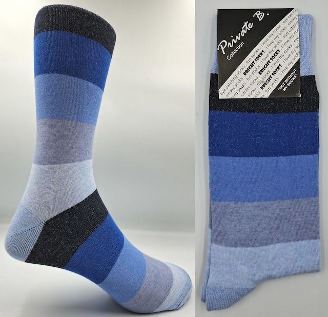 Private Benjamin | Funky Socks | Thick Blue Stripe | 7-11