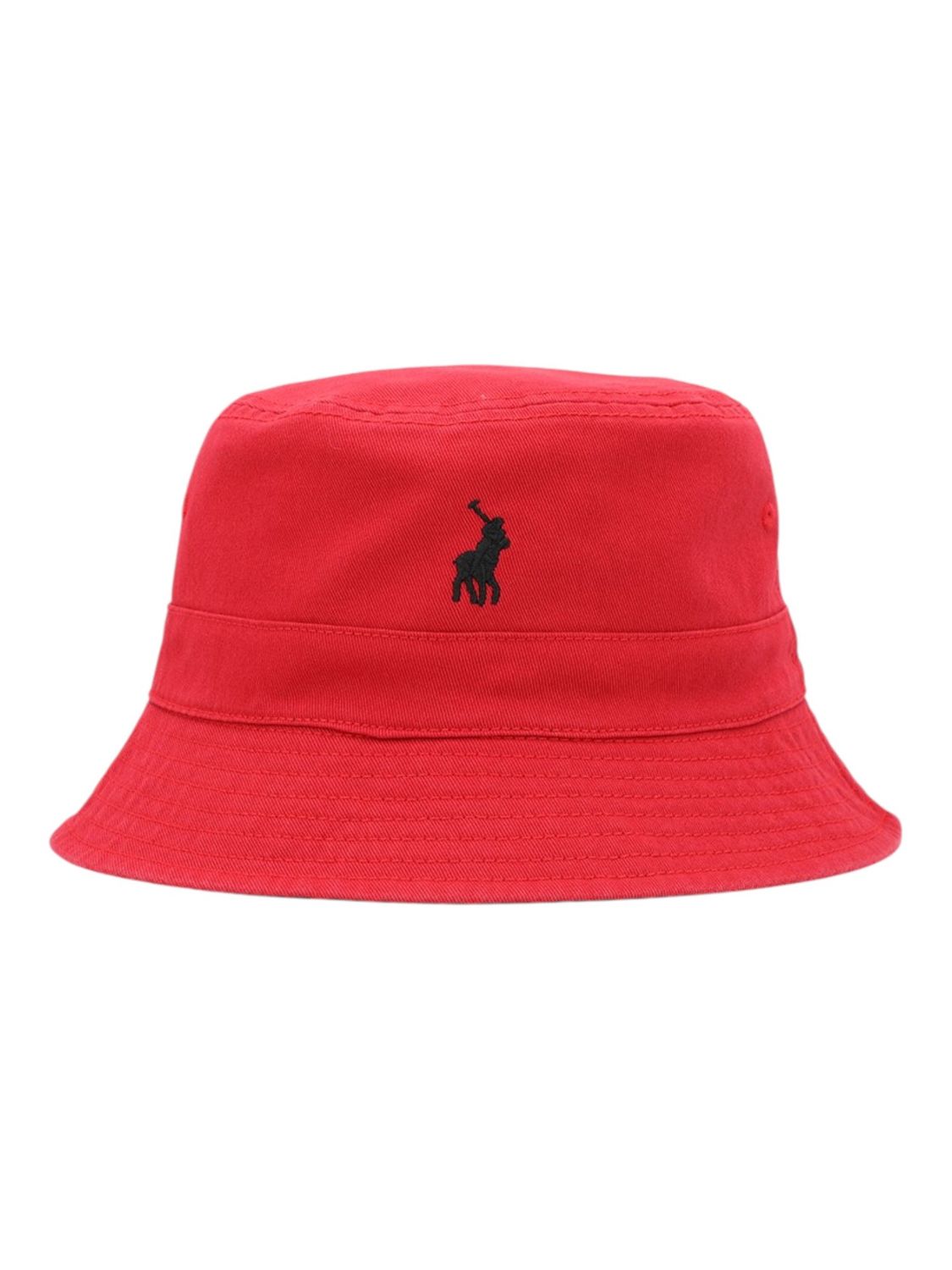 Polo | Monogram Reversible Bucket Hat | Red &amp; Black, Size: M