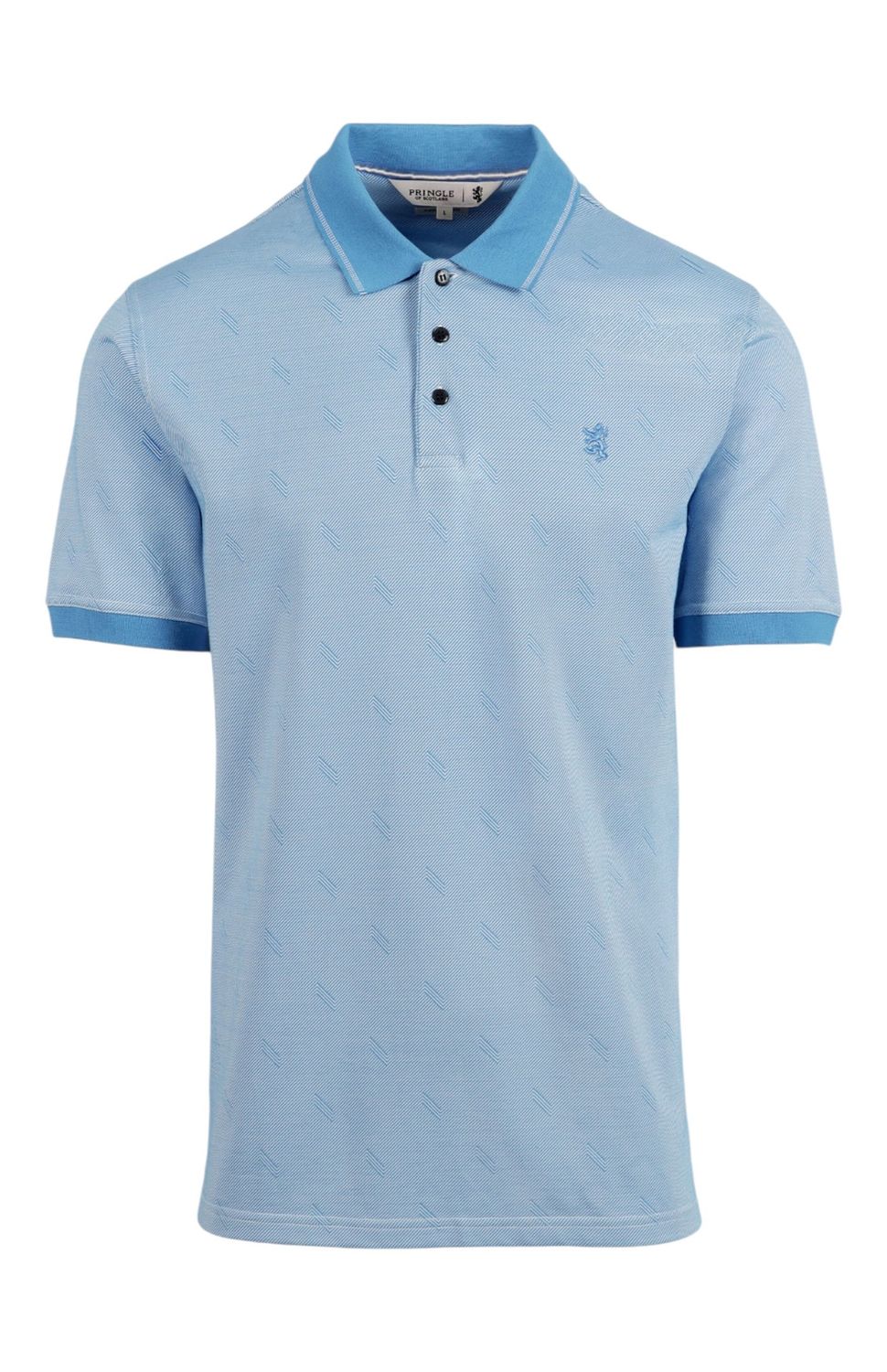 Pringle | Dean Striped Jacquard Golfer | Blue, Size: M