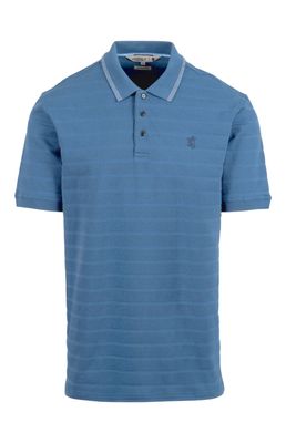 Pringle | Lester Striped Jacquard Golfer | Blue