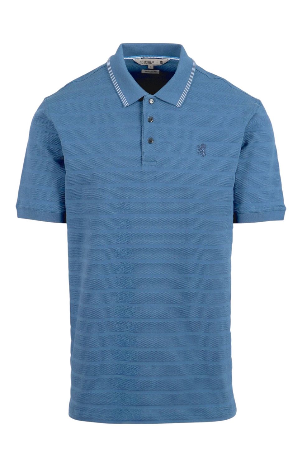 Pringle | Lester Striped Jacquard Golfer | Blue, Size: M