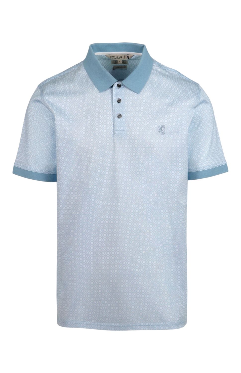 Pringle | Elliot Mercerised Jacquard Golfer | Light Blue, Size: S