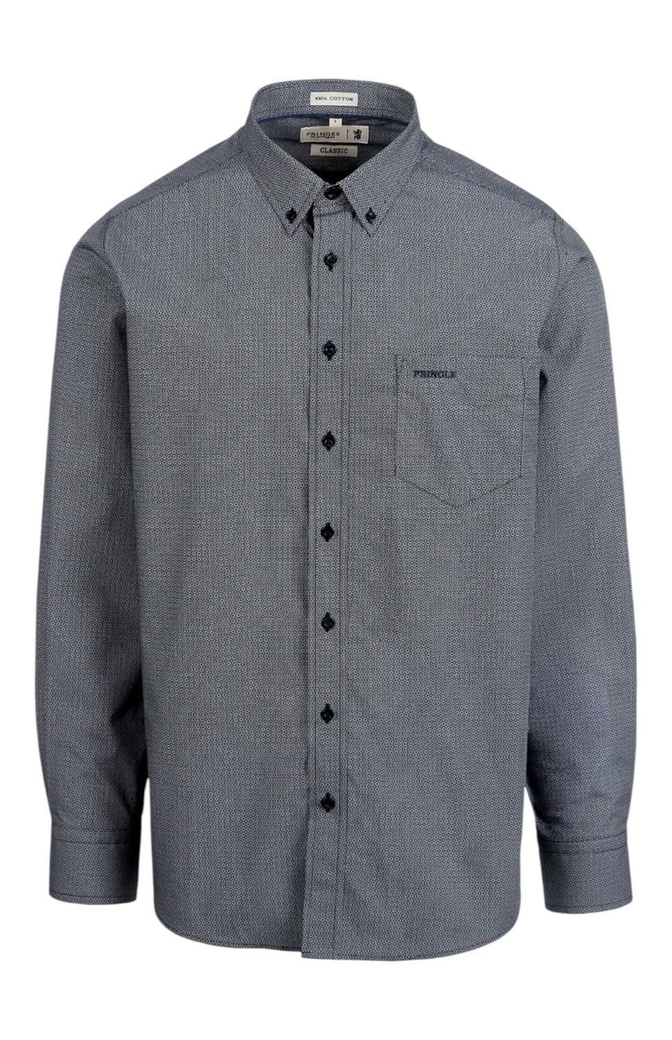 Pringle | Classic Long Sleeve Shirt | Ken | Navy, Size: M