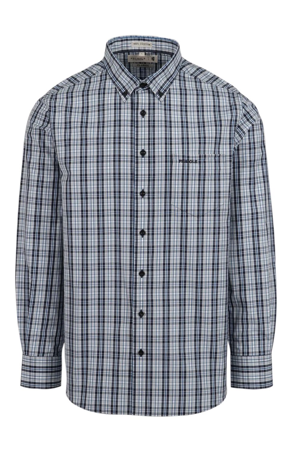 Pringle | Classic Long Sleeve Shirt | Fred | Navy, Size: M