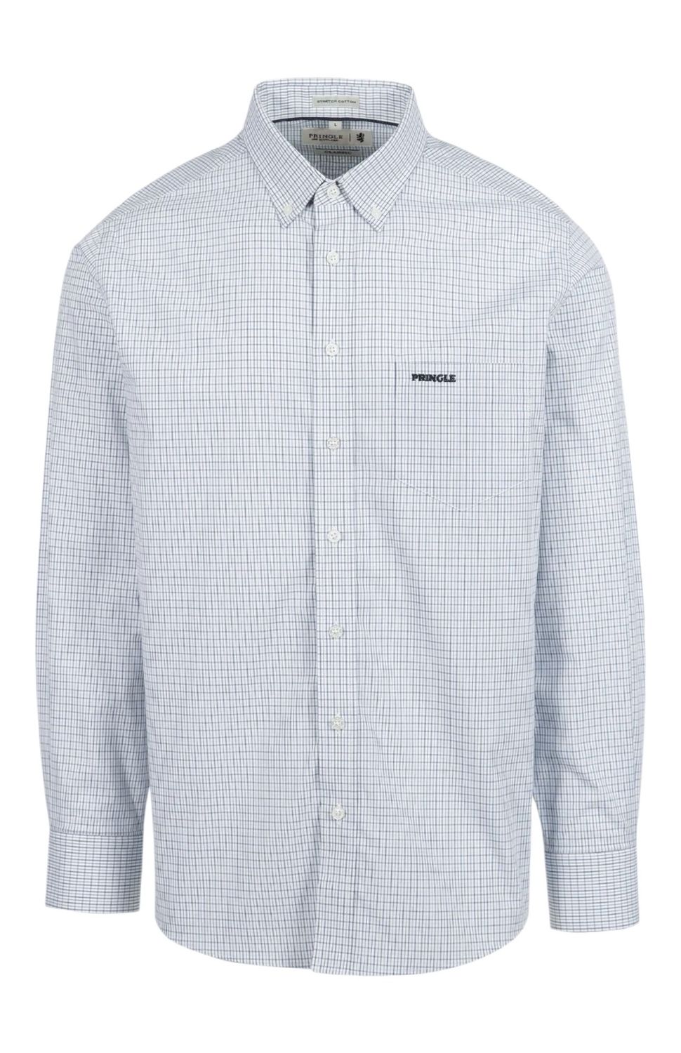 Pringle | Classic Long Sleeve Easy Care Shirt | Arnold | Blue, Size: M
