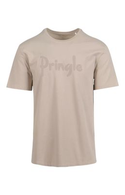 Pringle | Richard Raised Print Crewneck T-shirt | Stone