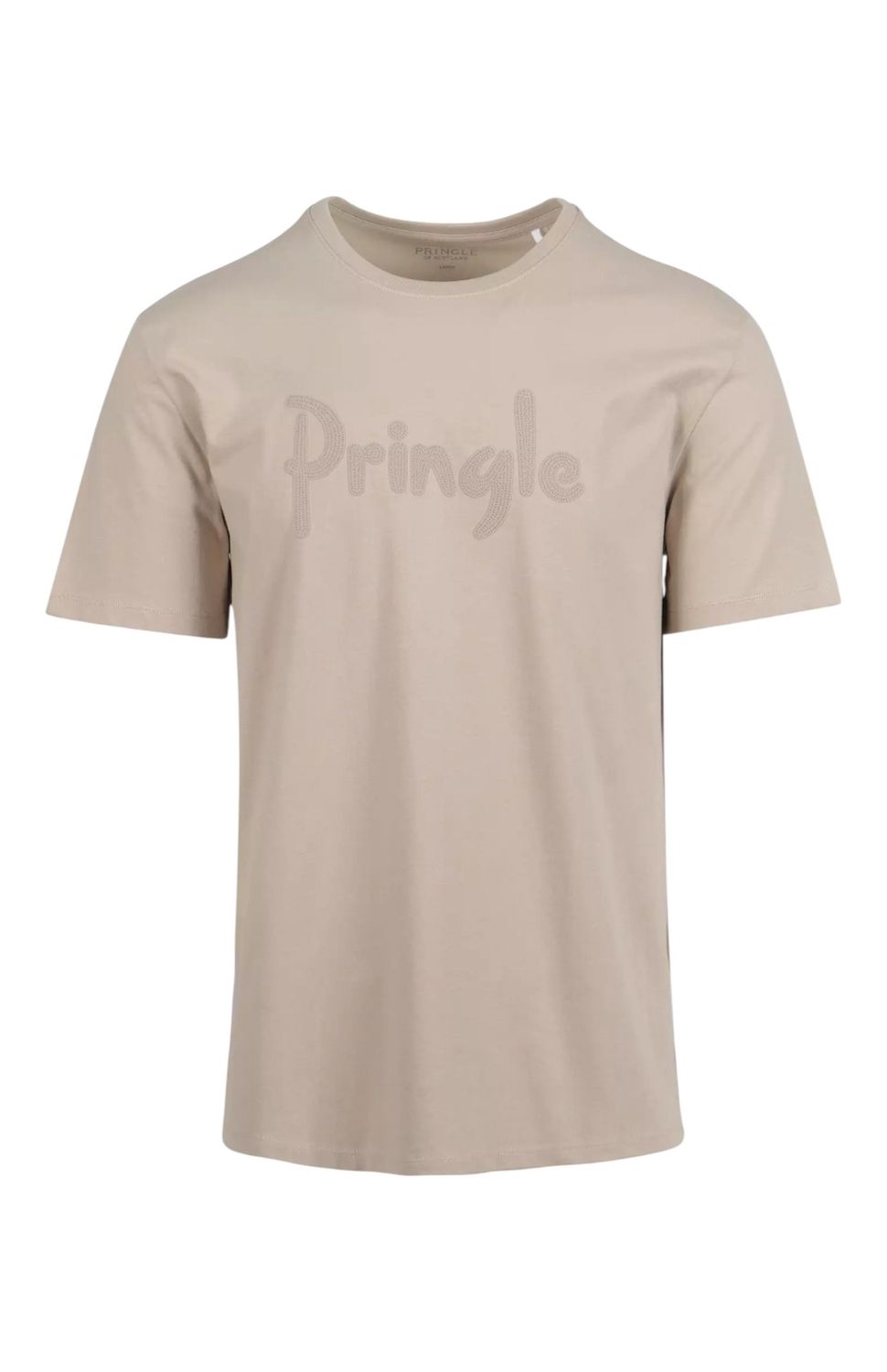 Pringle | Richard Raised Print Crewneck T-shirt | Stone, Size: S