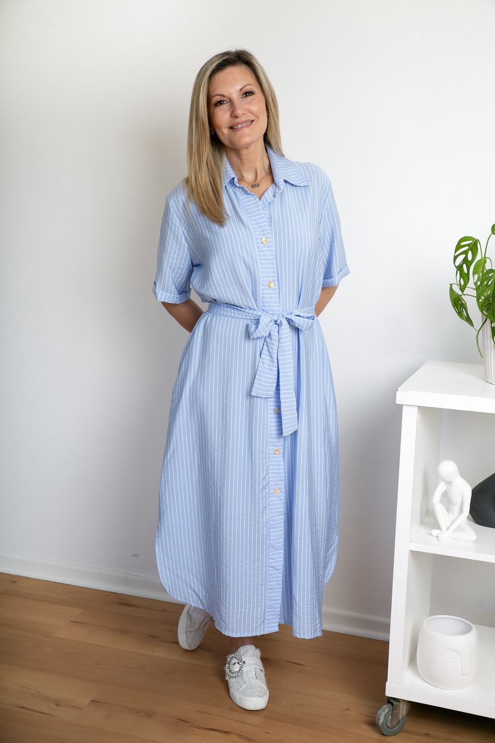 Wild Earth | Candy Stripe Shirt Dress | Blue, Size: 32