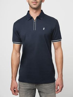 Polo | Mens Double Mercerized 1/4 Zip Golfer | Navy