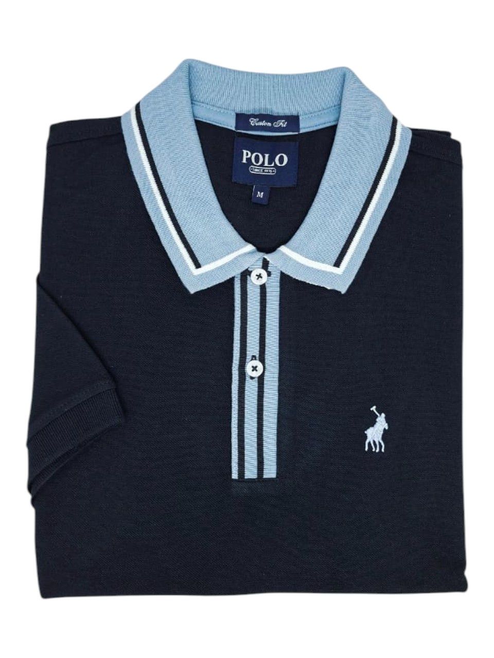 Polo | Contrast Placket Pique Golfer | Navy