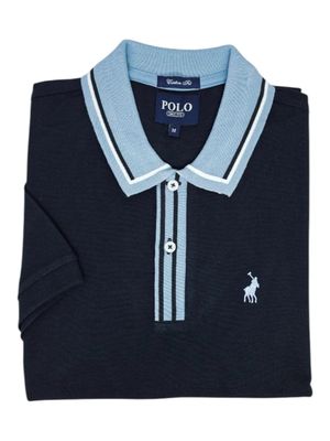 Polo | Contrast Placket Pique Golfer | Navy