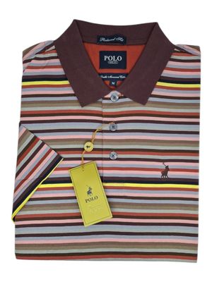 Polo | Double Mercerised Stripe Golfer | Pink