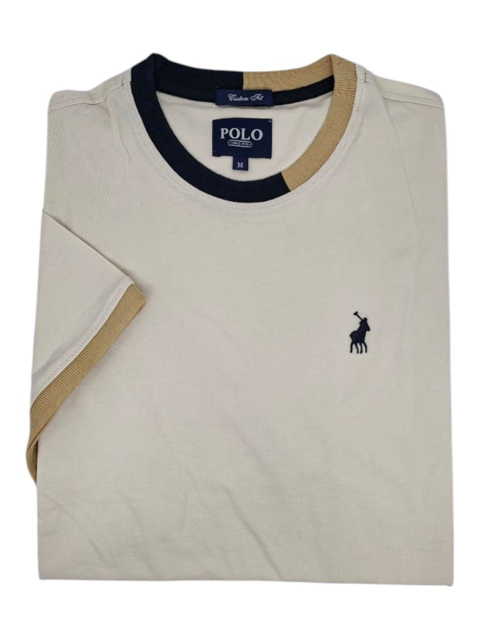 Polo | Tipped Cuff Colour Block T-shirt | White