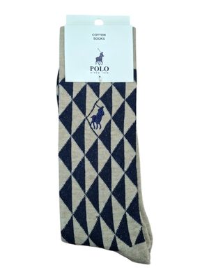 Polo | Geometric Cotton Socks | Stone | 7-10