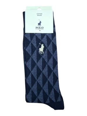 Polo | Geometric Cotton Socks | Denim | 7-10