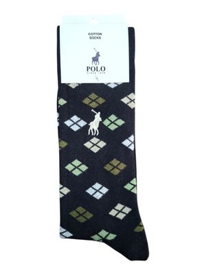 Polo | Diamond Cotton Socks | Black | 7-10
