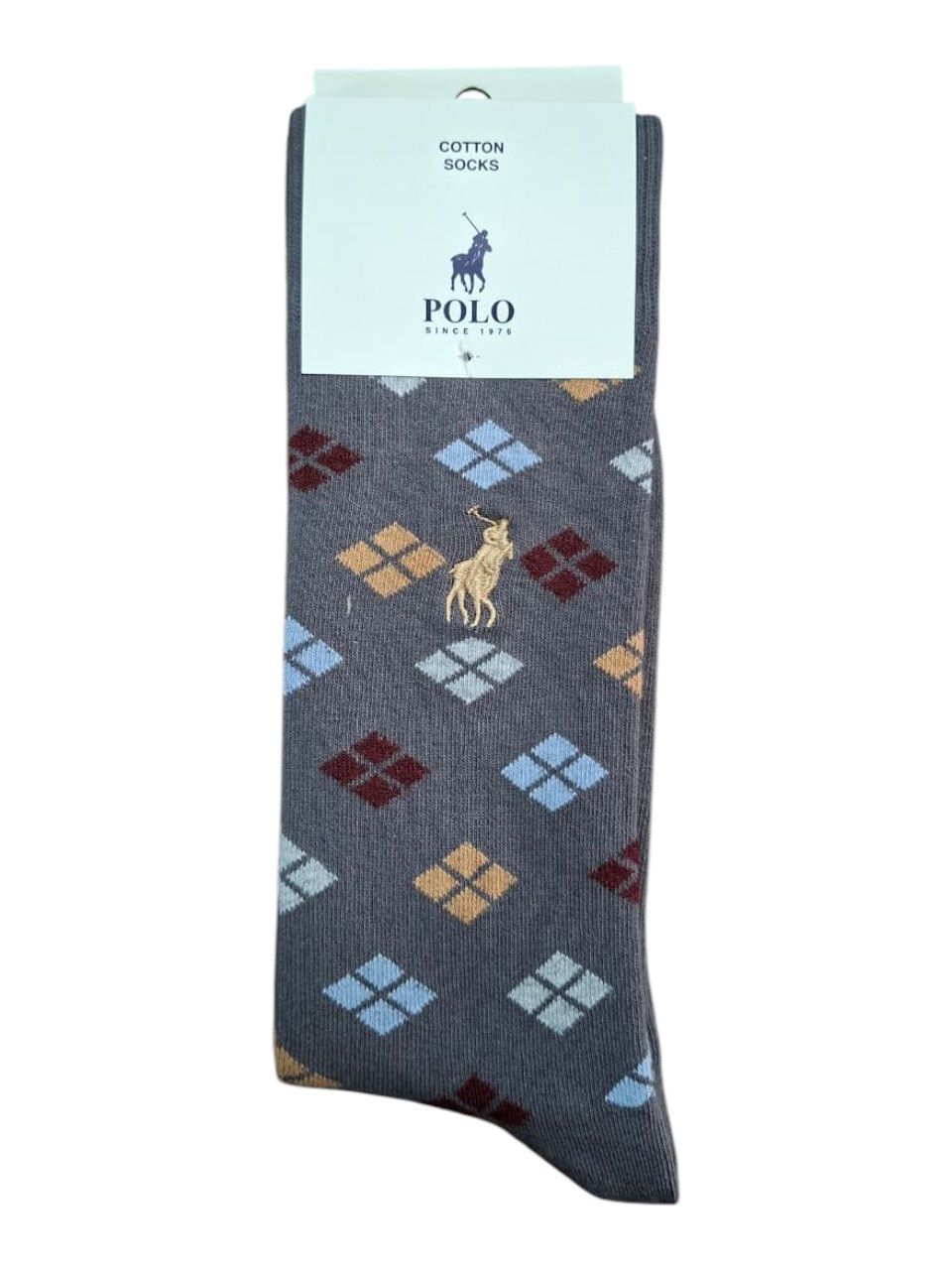 Polo | Diamond Cotton Socks | Smoke | 7-10