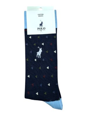 Polo | Geometric Cotton Socks | Navy | 7-10