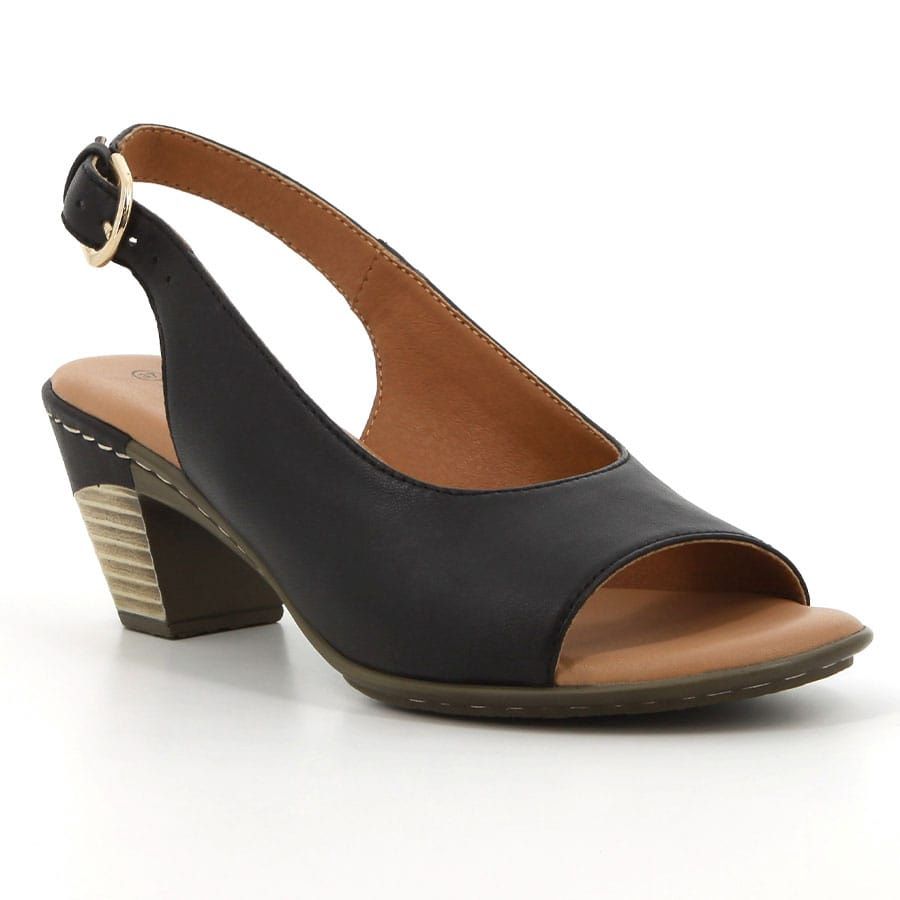 Hush Puppies | Valencia Leather Heels | Black, Size: 4