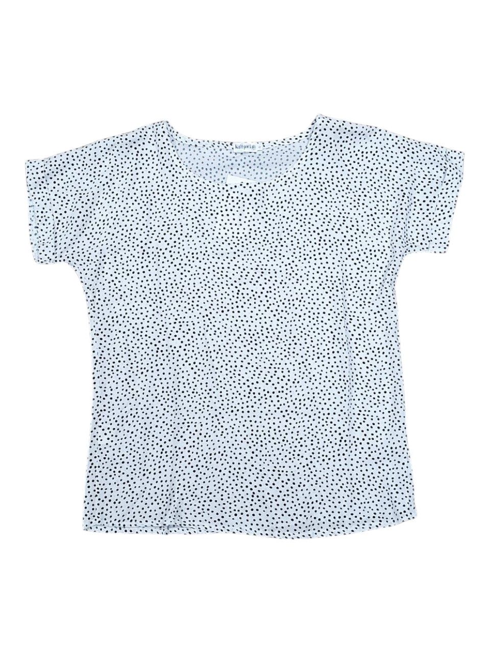 Kate Jordan | Turn Up Cuff Blouse | Black &amp; White Polka