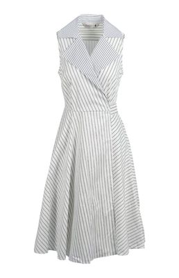 Pringle | Kiara Cotton Wrap Stripe Dress | White