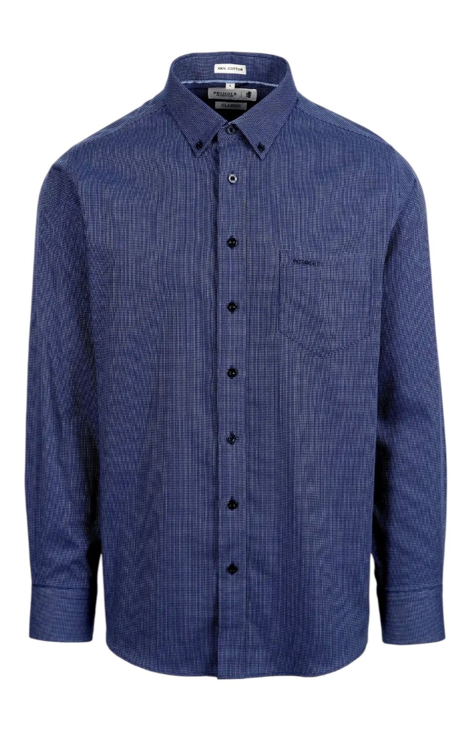 Pringle | Classic Long Sleeve Easy Care Shirt | Andy | Navy, Size: M