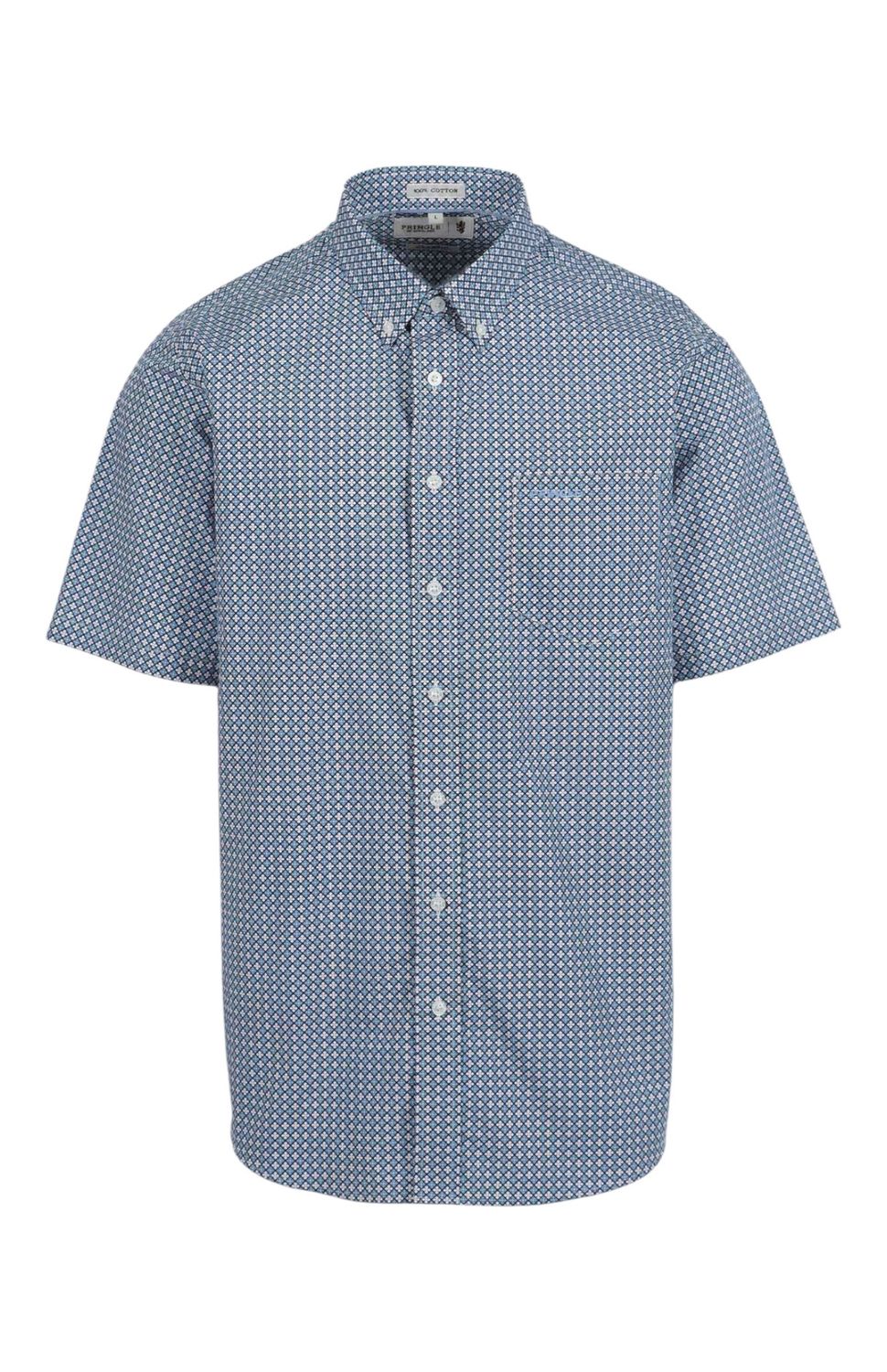 Pringle | Classic Short Sleeve Shirt | Lance | Blue, Size: M