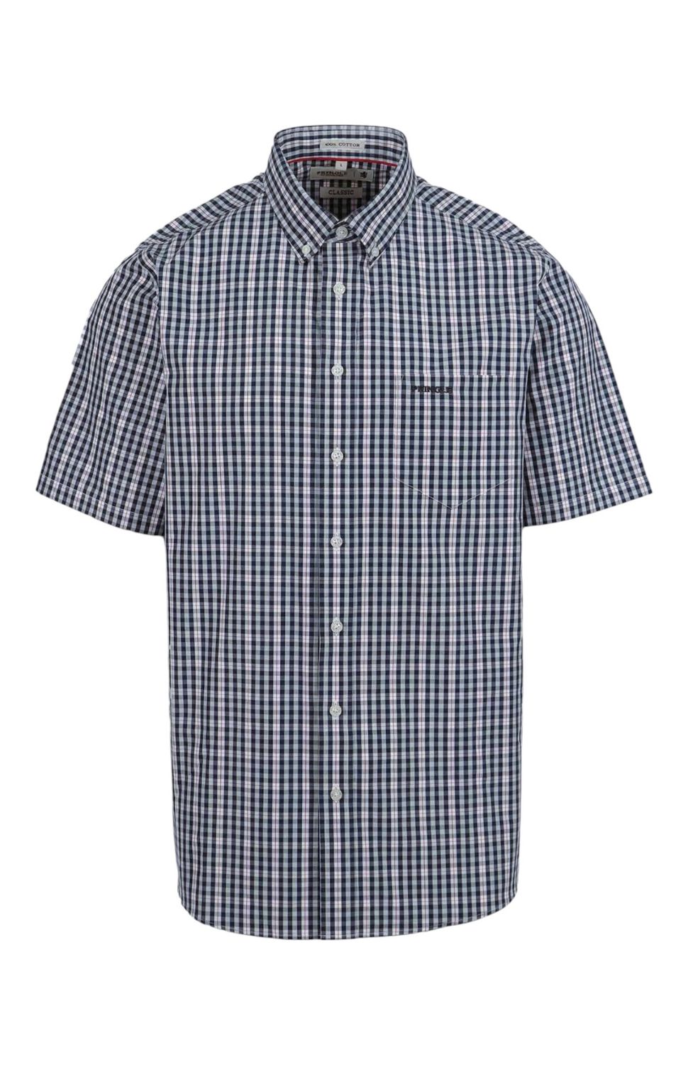Pringle | Classic Short Sleeve Shirt | Dion | Blue, Size: M