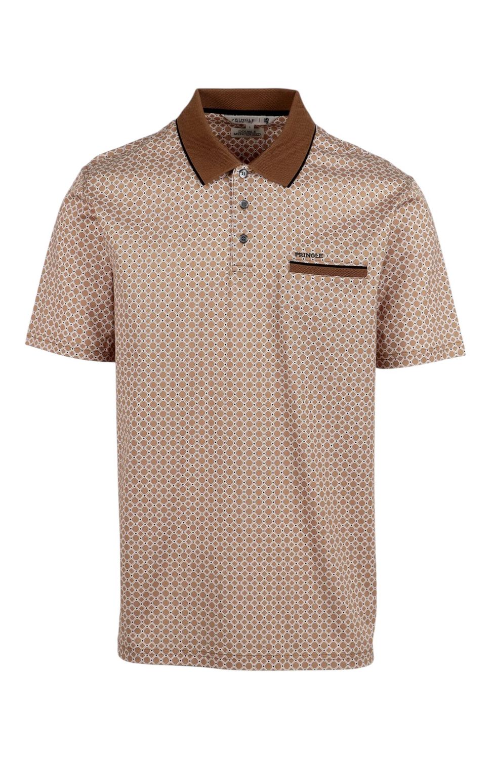 Pringle | Zoran Mercerised Jacquard Golfer | Tan, Size: S