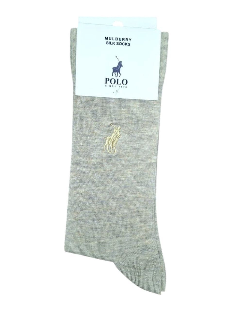 Polo | Mulberry Silk Socks | Stone Melange | 7-10