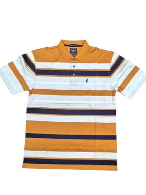 Polo | Double Mercerized Stripe Golfer | Orange