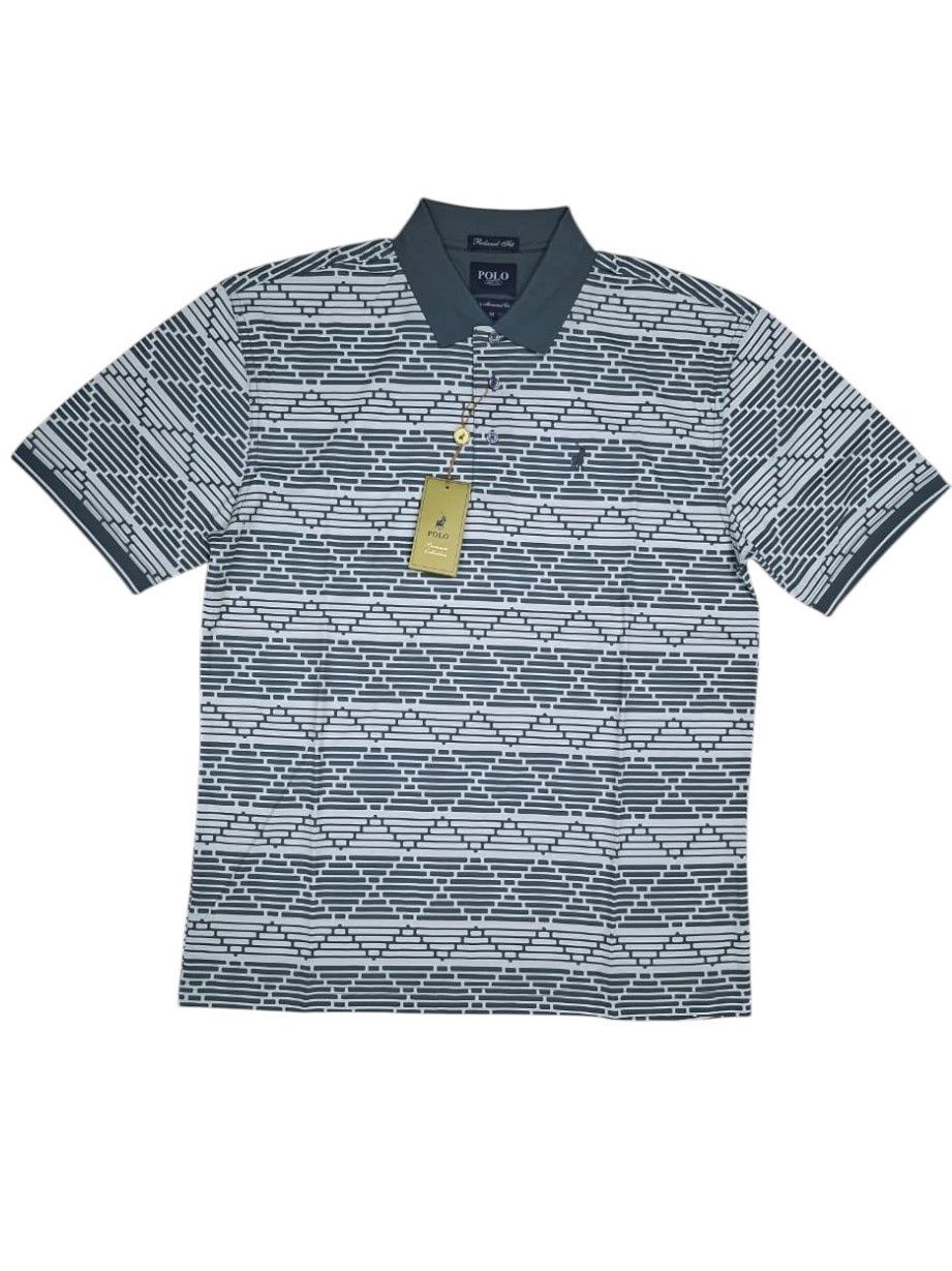 Polo | Double Mercerized Argyle Printed Golfer | Green, Size: M