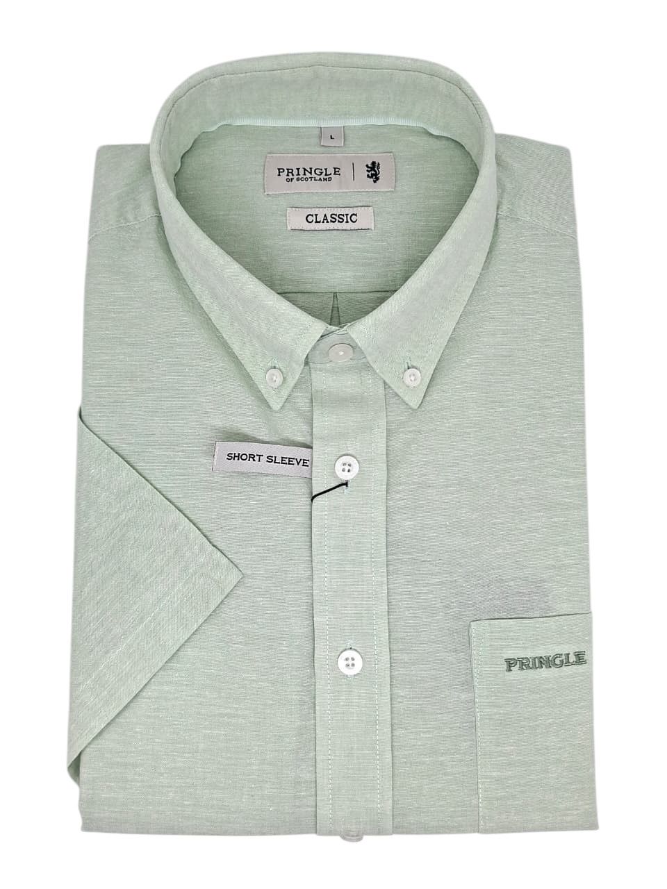 Pringle | Classic Short Sleeve Shirt | Barry | Green, Size: S