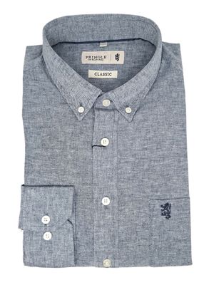 Pringle | Classic Long Sleeve Linen Shirt | Riaan | Navy