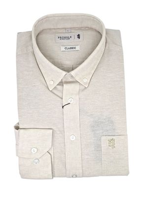Pringle | Classic Long Sleeve Linen Shirt | Riaan | Stone