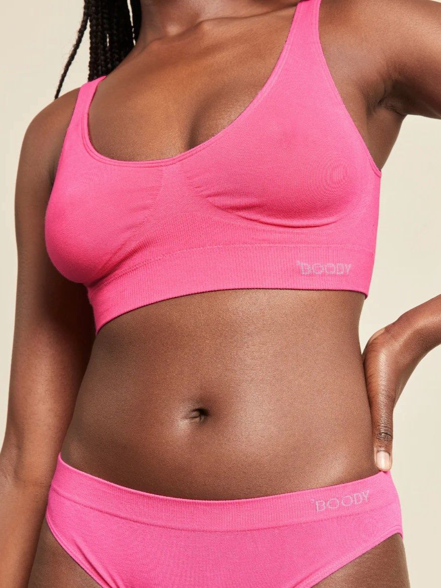 Boody | Bamboo Padded Shaper Crop Bra | Pink, Size: XS