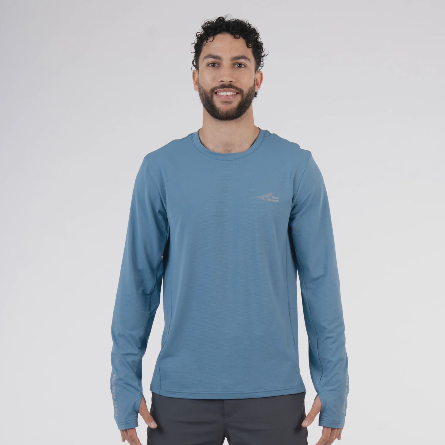 First Ascent | Men&#39;s Helio Long Sleeve Sun Top | Blue Pine, Size: M