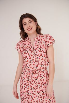 Willow | Sara Dress | Animal Watercolor Pinks