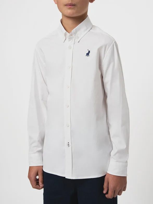 Polo | Boys Nicholas Long Sleeve Shirt | White