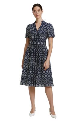 Pringle | Rea Embroidered Midi Dress | Blue