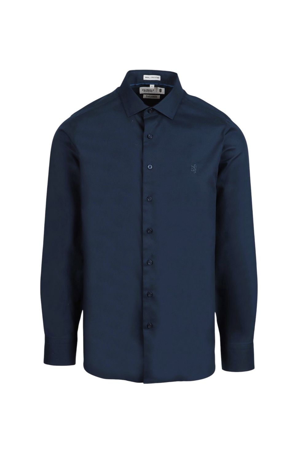 Pringle | Tailored Textured Long Sleeve Shirt | Tim | Navy, Size: S