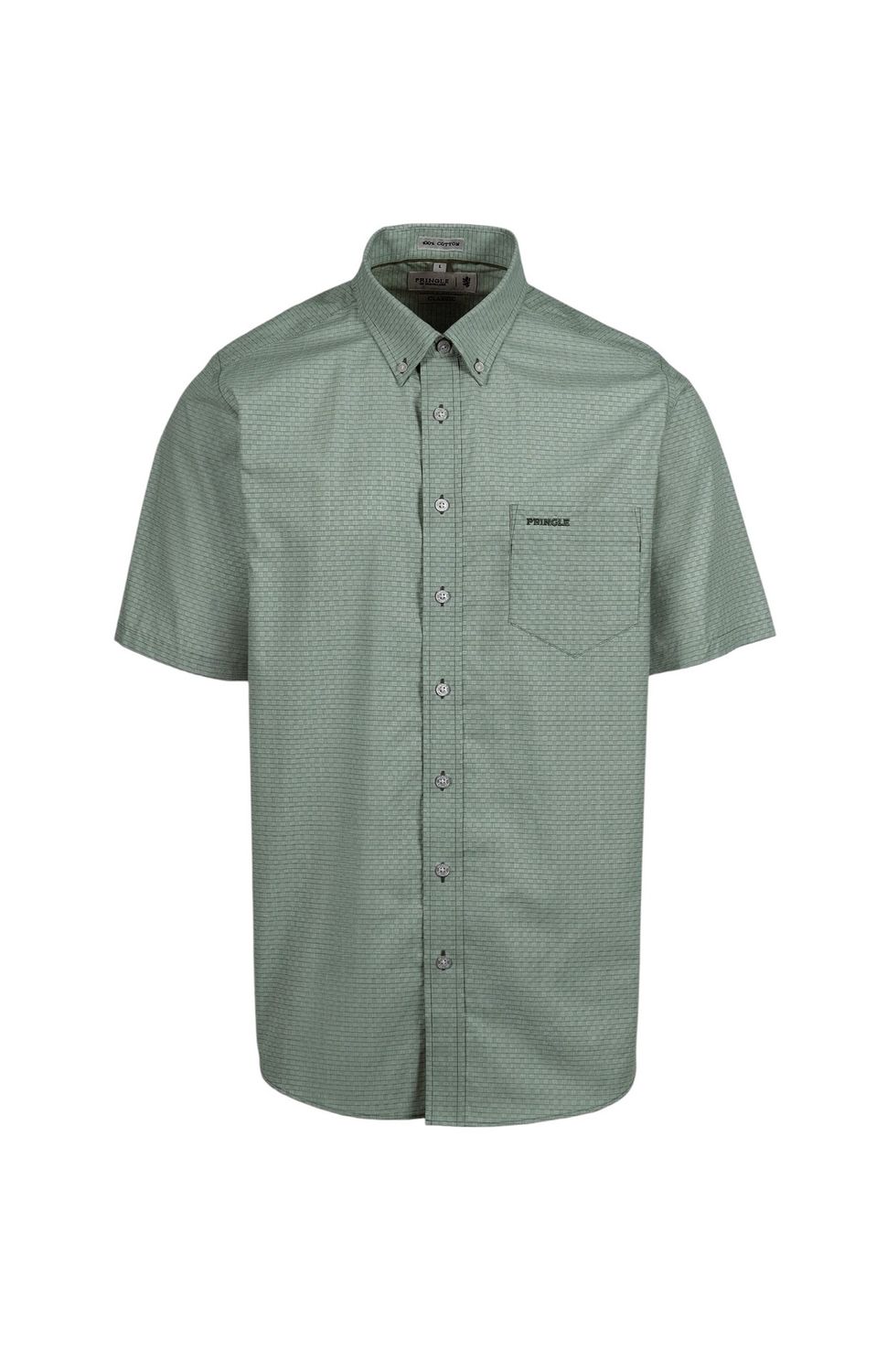 Pringle | Russell Classic Short Sleeve Shirt | Sage, Size: M