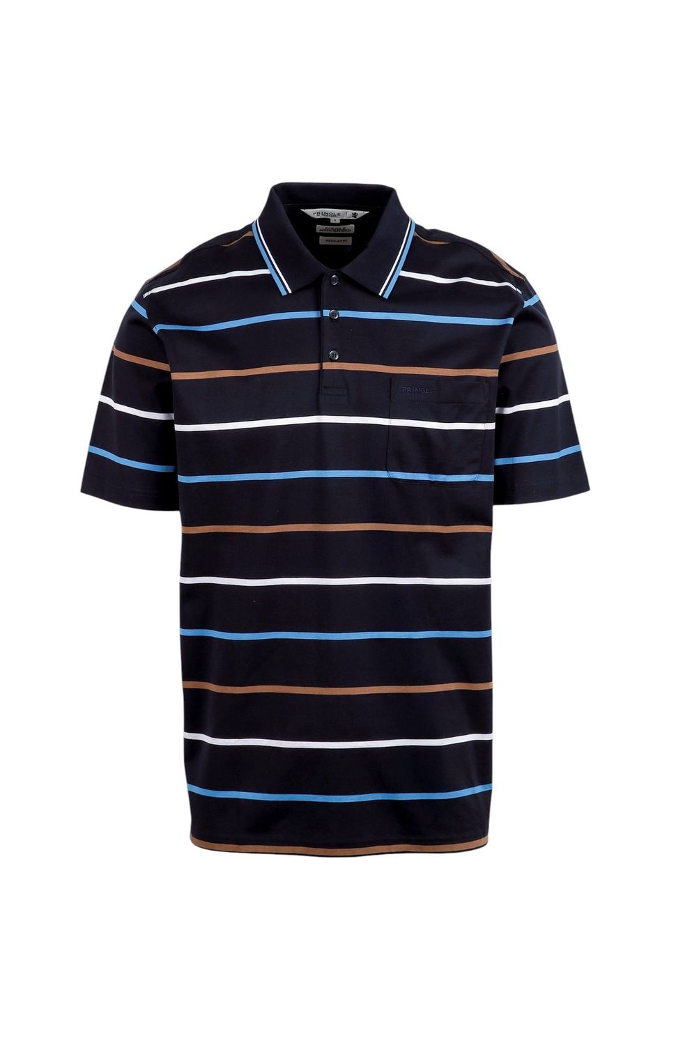 Pringle | Harry Mercerised Jacquard Golfer | Navy, Size: S